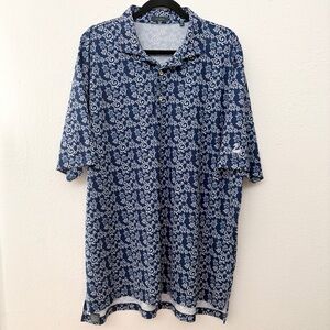 Turtleson Polo Shirt Men's 2XL Blue Oak Scribble Arcadia Bluffs Golf